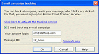 E-mail campaign tracking in Atomic Mail Sender